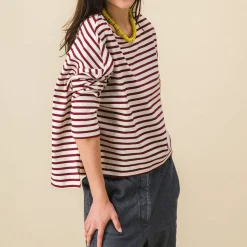 Femme SIX SŒURS T-shirts-SIXSOEURS - Mariniére Melie - Bordeaux
