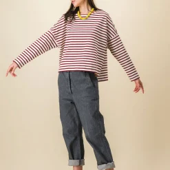 Femme SIX SŒURS T-shirts-SIXSOEURS - Mariniére Melie - Bordeaux