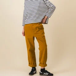 Femme SIX SŒURS Pantalons-SIXSOEURS - Pantalon Jodie - Ocre