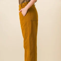Femme SIX SŒURS Pantalons-SIXSOEURS - Pantalon Jodie - Ocre