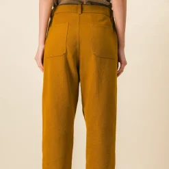 Femme SIX SŒURS Pantalons-SIXSOEURS - Pantalon Jodie - Ocre
