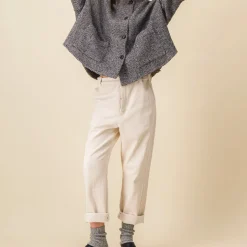 Femme SIX SŒURS Pantalons-SIXSOEURS - Pantalon Pearl - Ecru