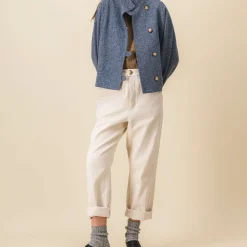 Femme SIX SŒURS Pantalons-SIXSOEURS - Pantalon Pearl - Ecru