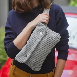 Femme SIX SŒURS Sacs À Main|Sac Banane-SIXSOEURS - Sac Banane XL - Gris