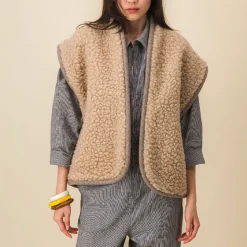 Femme SIX SŒURS Vestes-SIXSOEURS - Veste Reina - Beige