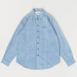 Homme STORY MFG Chemises-- Chemise à rayures - Bleu