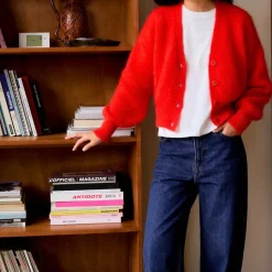 Femme Surprise Mailles-- Cardigan Monica - Rouge/Orange