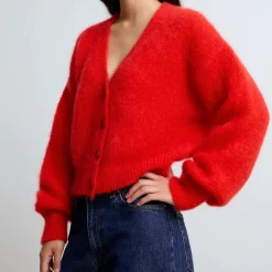 Femme Surprise Mailles-- Cardigan Monica - Rouge/Orange