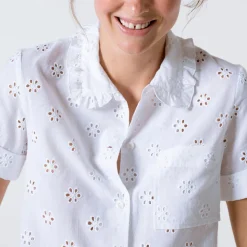 Femme Suzie Winkle Chemises-- Top Lina Coco - Blanc