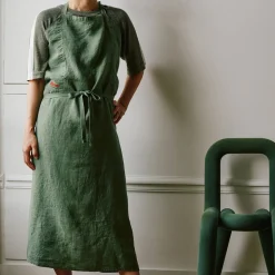 200 LINTEX Tabliers-Tablier en lin lavé - Vert d'Anduze