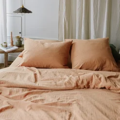 2100 GAZEX Taies D'oreiller-Taie d'oreiller en gaze de coton - Brun Haussmann