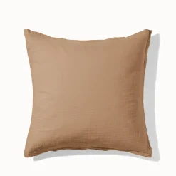 2100 GAZEX Taies D'oreiller-Taie d'oreiller en gaze de coton - Brun Haussmann