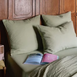 2100 GAZEX Taies D'oreiller-Taie d'oreiller en gaze de coton - Vert 77 Rue de Varenne