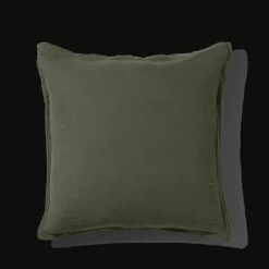 2100 GAZEX Taies D'oreiller-Taie d'oreiller en gaze de coton - Vert Luxembourg