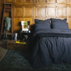 2100 GAZEX Taies D'oreiller-Taie d'oreiller en gaze de coton - Gris Fusain