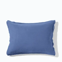 2100 GAZEX Taies D'oreiller-Taie d'oreiller en gaze de coton - Bleu Pompidou