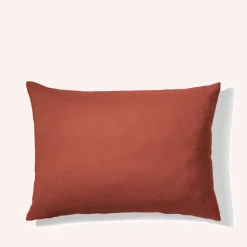 200 LINTEX Taies D'oreiller-Taie d'oreiller en lin lavé - Rouge Urushi