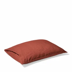 200 LINTEX Taies D'oreiller-Taie d'oreiller en lin lavé - Rouge Urushi