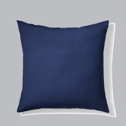 200 LINTEX Taies D'oreiller-Taie d'oreiller en lin lavé - Bleu Shibori