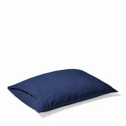 200 LINTEX Taies D'oreiller-Taie d'oreiller en lin lavé - Bleu Shibori