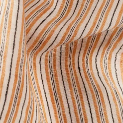 200 LINTEX Taies D'oreiller-Taie d'oreiller en lin lavé - Rayures Jaune Asahi