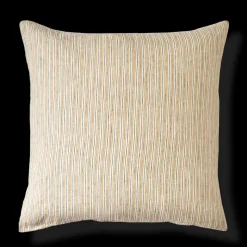 200 LINTEX Taies D'oreiller-Taie d'oreiller en lin lavé - Rayures Jaune Asahi