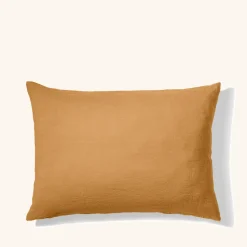 200 LINTEX Taies D'oreiller-Taie d'oreiller en lin lavé - Jaune Asahi