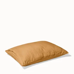 200 LINTEX Taies D'oreiller-Taie d'oreiller en lin lavé - Jaune Asahi