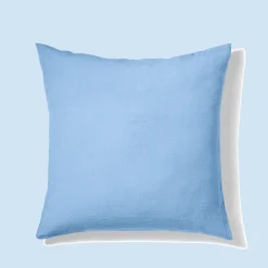 200 LINTEX Taies D'oreiller-Taie d'oreiller en lin lavé - Bleu Tyrrhénien