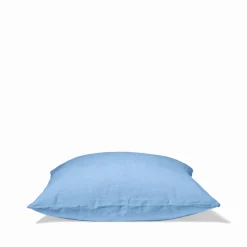 200 LINTEX Taies D'oreiller-Taie d'oreiller en lin lavé - Bleu Tyrrhénien