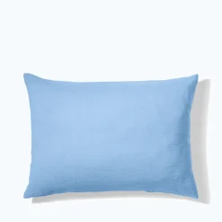 200 LINTEX Taies D'oreiller-Taie d'oreiller en lin lavé - Bleu Tyrrhénien