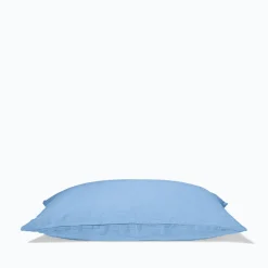 200 LINTEX Taies D'oreiller-Taie d'oreiller en lin lavé - Bleu Tyrrhénien