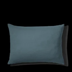 200 LINTEX Taies D'oreiller-Taie d'oreiller en lin lavé - Bleu Pétrole