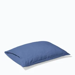 200 LINTEX Taies D'oreiller-Taie d'oreiller en lin lavé - Bleu Paros