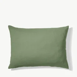 200 LINTEX Taies D'oreiller-Taie d'oreiller en lin lavé - Vert d'Anduze