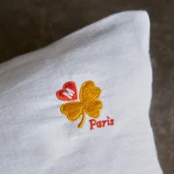 201 LINTEX Taies D'oreiller-Taie d'oreiller en lin lavé - Trèfle Jaune