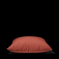 200 LINTEX Taies D'oreiller-Taie d'oreiller en lin lavé - Rouge Bourbon