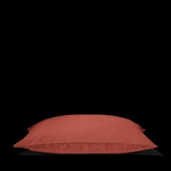 200 LINTEX Taies D'oreiller-Taie d'oreiller en lin lavé - Rouge Bourbon