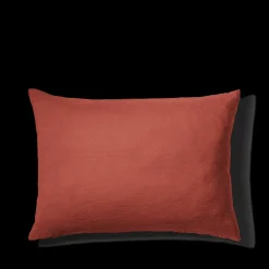 200 LINTEX Taies D'oreiller-Taie d'oreiller en lin lavé - Rouge Bourbon