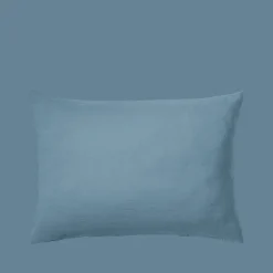 200 LINTEX Taies D'oreiller-Taie d'oreiller en lin lavé - Bleu Azur