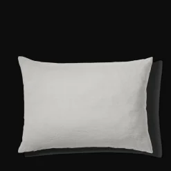 200 LINTEX Taies D'oreiller-Taie d'oreiller en lin lavé - Gris Brume