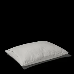 200 LINTEX Taies D'oreiller-Taie d'oreiller en lin lavé - Gris Brume