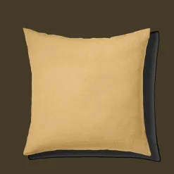 200 LINTEX Taies D'oreiller-Taie d'oreiller en lin lavé - Jaune Midi