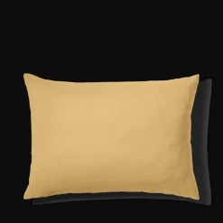 200 LINTEX Taies D'oreiller-Taie d'oreiller en lin lavé - Jaune Midi