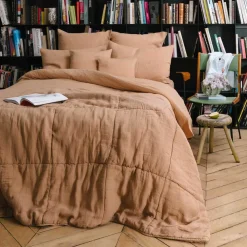 200 LINTEX Taies D'oreiller-Taie d'oreiller en lin lavé - Brun Chamotté