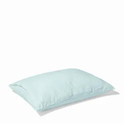 200 LINTEX Taies D'oreiller-Taie d'oreiller en lin lavé - Bleu Antiparos