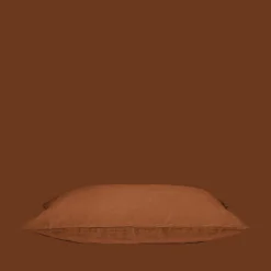 200 LINTEX Taies D'oreiller-Taie d'oreiller en lin lavé - Brique de Sienne