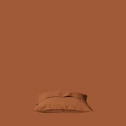 200 LINTEX Taies D'oreiller-Taie d'oreiller en lin lavé - Brique de Sienne