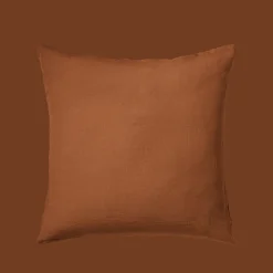 200 LINTEX Taies D'oreiller-Taie d'oreiller en lin lavé - Brique de Sienne
