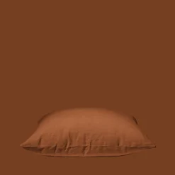 200 LINTEX Taies D'oreiller-Taie d'oreiller en lin lavé - Brique de Sienne